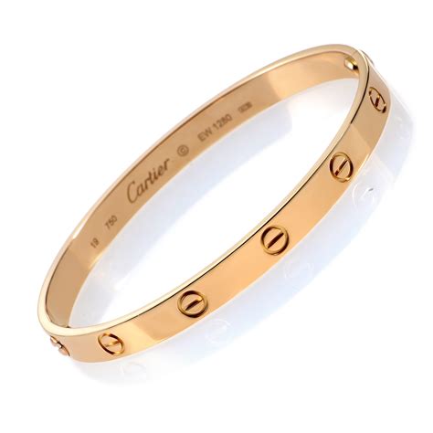 cartier love womens  rose gold bracelet size  ebay