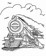 Coloring Train Printable Steam Engine Pages Color Locomotive Ecoloringpage Railroad sketch template
