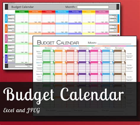 budget calendar templates  google docs google sheets