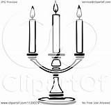 Candle Clipart Holder Holders Vintage Triple Clip Vector Retro Illustration Royalty Prawny Clipground sketch template