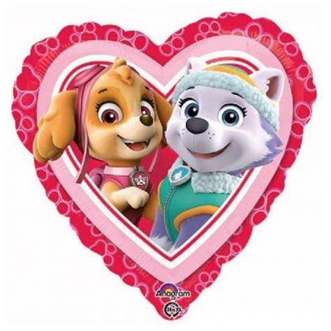 Pink Paw Patrol Skye And Everest Heart Balloon