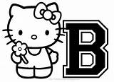 Kitty Hello Coloring Pages Letter Ballerina Print Color Face Large Letters Alphabet Big Colouring Initial Personalized Popular Girls Coloringhome Comments sketch template