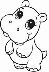 Hippo Cute Coloring Pages Printable Dancing Going School Smiling Normal Funny Categories Coloringonly sketch template