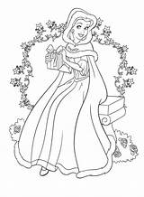Coloring Disney Pages Princess Belle Printable Winter Christmas Rapunzel Barbie Kids Easy Print Sheets Cartoon Tangled Color Beauty Book Girls sketch template