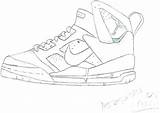 Coloring Pages Jordan Sneakers Shoes Getdrawings Getcolorings Color sketch template