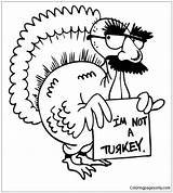 Thanksgiving Pages Funny Coloring Turkey Color Online sketch template