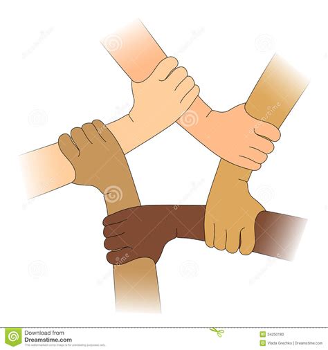 Hands Of Different Races Stock Vector Illustration Of