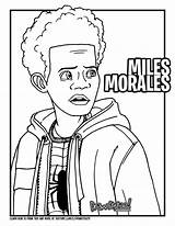 Miles Morales Coloring Pages Spider Man Verse Drawing Draw Into Printable Young Too Popular Xcolorings sketch template