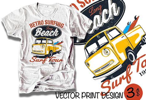 surfing car print custom designed illustrations creative market