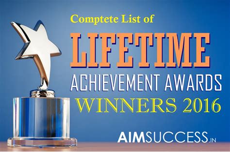 complete list  lifetime achievement awards  winners