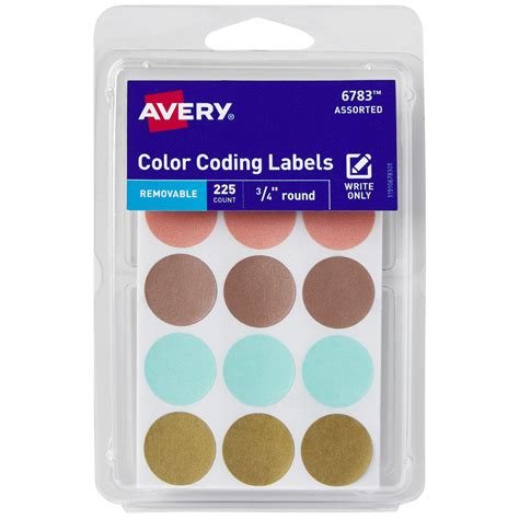 avery removable color coding labels assorted metallic colors