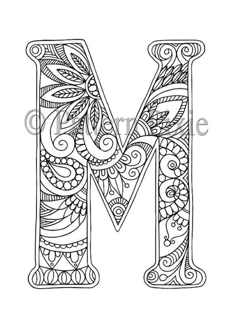 adult colouring page alphabet letter  coloring letters coloring