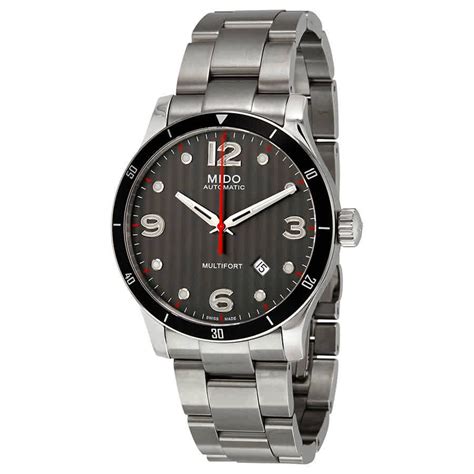 mido multifort automatic black dial mens