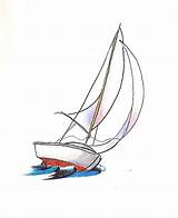 Sailboat Drawing Sailing Wind Tattoo Sails Sailboats Boat Simple Tattoos Sketch Ocean Segelboot Zeichnung Zeichnen Cannot Change Painting Adjust But sketch template