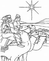 Bijbel Kleurplaten Kerstverhaal Kerst Drie Kamelen Hun Wijzen sketch template