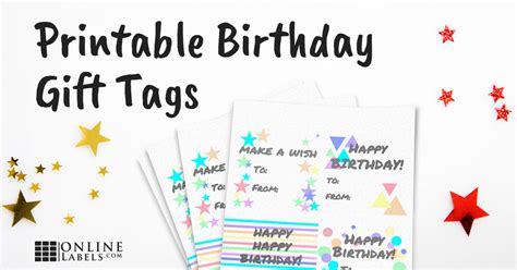 diy printable birthday gift tag