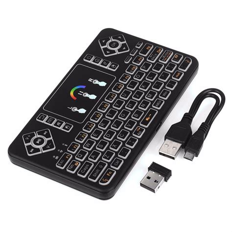 ghz mini wireless keyboard touchpad combo rechargeable  led mobile pc black buy computer