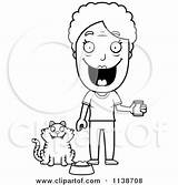 Cat Woman Feeding Senior Happy Her Coloring Clipart Thoman Cory Outlined Cartoon Vector 2021 sketch template