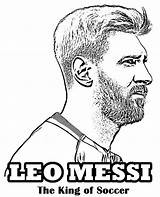 Messi Coloring Pages Soccer Football sketch template