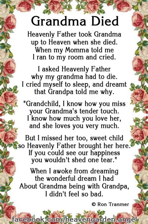 lovely funeral poems grandma poems ideas