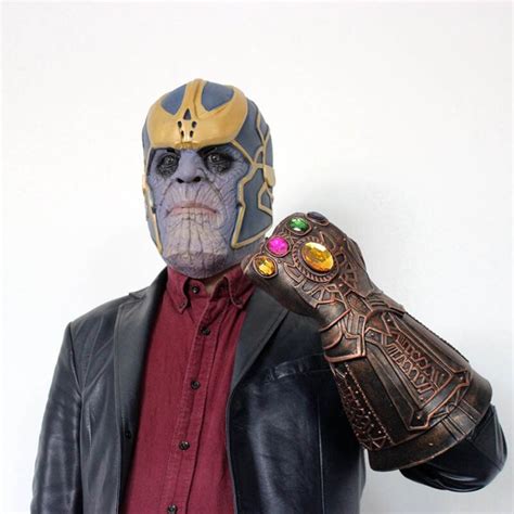 Avengers Infinity War Thanos Mask Infinity Gauntlet Cosplay Gloves