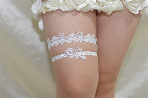 white bridal garter white lace garter wedding garter bride etsy