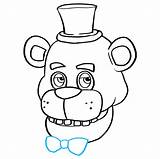 Freddy Fazbear Five Nights Draw Drawing Line Step Freddys Shape Lines sketch template