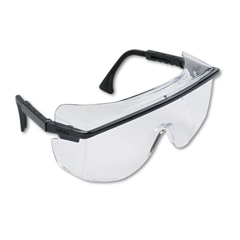 Astro Otg 3001 Wraparound Safety Glasses Black Plastic Frame Clear