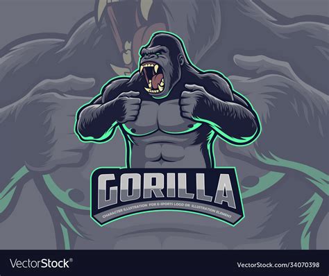 Gorilla Beating Chest Royalty Free Vector Image