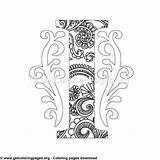 Coloring Letter Monogram Zentangle Pages Alphabet Mandala Sheet Getcoloringpages sketch template