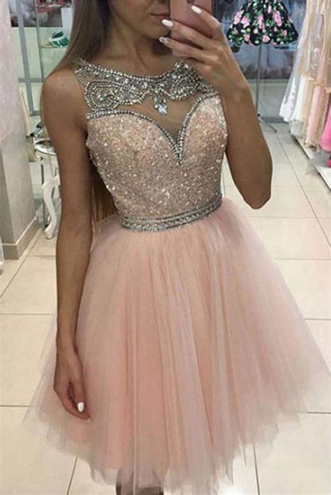 beaded short mini tulle homecoming cocktail prom dresses