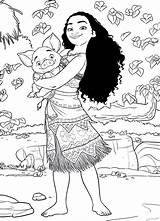 Moana Coloring Pages Pua Printable Print sketch template