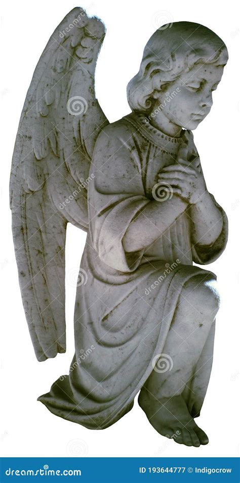 kneeling young angel stock image image  gothic cemetery