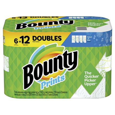 bounty select  size paper towels print  double rolls  regular