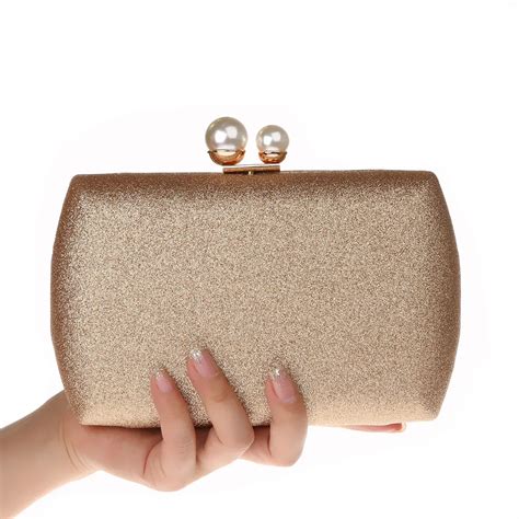 gold silver champagne evening bags pearls beaded day clutch women