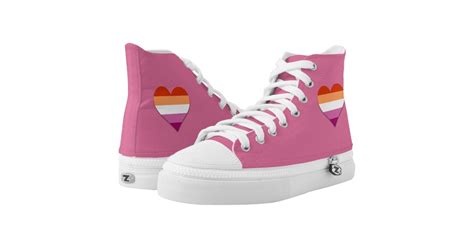 Pink Lesbian Pride Heart High Top Sneakers