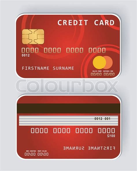 Red Credit Card Banking Concept Front Stock Vector Colourbox