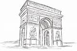 Triomphe Croquis Tekening Skizzen Frankreich Zeichnung Frankrijk Parijs Carte Sketch sketch template
