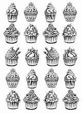 Coloring Cupcakes Pages Cakes Adults Twenty Cupcake Cup Color Adult Good Justcolor Et Printable Coloriage Gratuit Cake Mandala Print Waiting sketch template