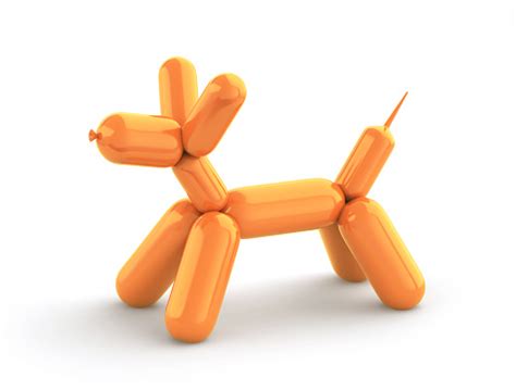 orange balloon dog isolated  white stock photo  image  istock