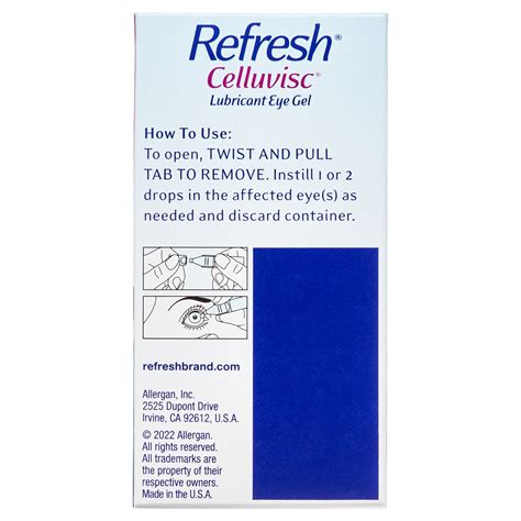 Refresh Celluvisc Lubricating Eye Gel 0 01 Fl Oz 30 Ct