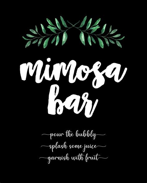 mimosa bar sign  printable