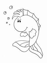 Coloring Pages Fish Cute Popular sketch template