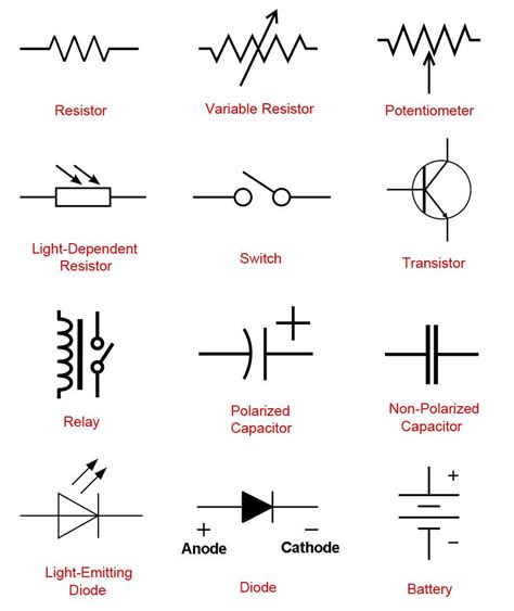 match  circuit components   schematic diagrams