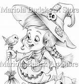 Budek Mariola Witchy sketch template