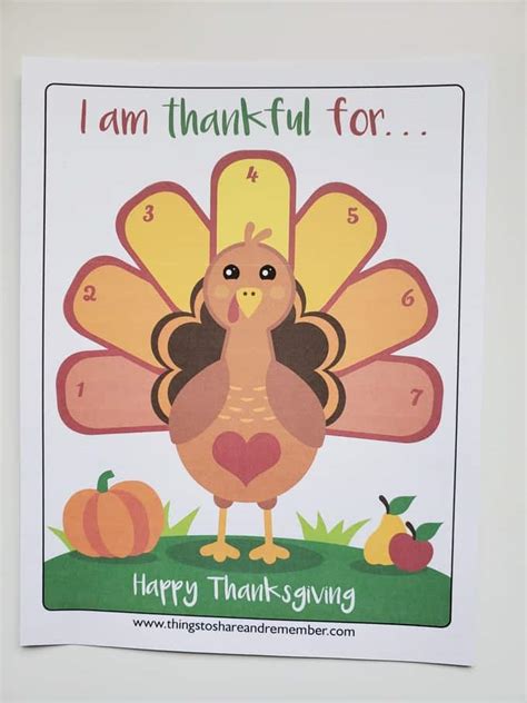 thankful turkey thanksgiving page  kids share remember