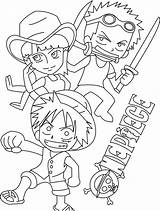 Luffy Coloring Pages Crew Zoro Chibi Piece His Robin Nami Kids Printable sketch template