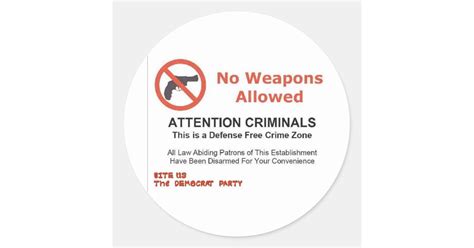 weapons allowed classic  sticker zazzlecom