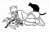 Coloring Pages Cat Women Pet Beloved Her Catwoman Color sketch template