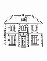 House Coloring Pages Kids Houses Print Perspective Printable Drawing House1 Helpful Teacher Point Inside Step Index Tutorial Brick sketch template